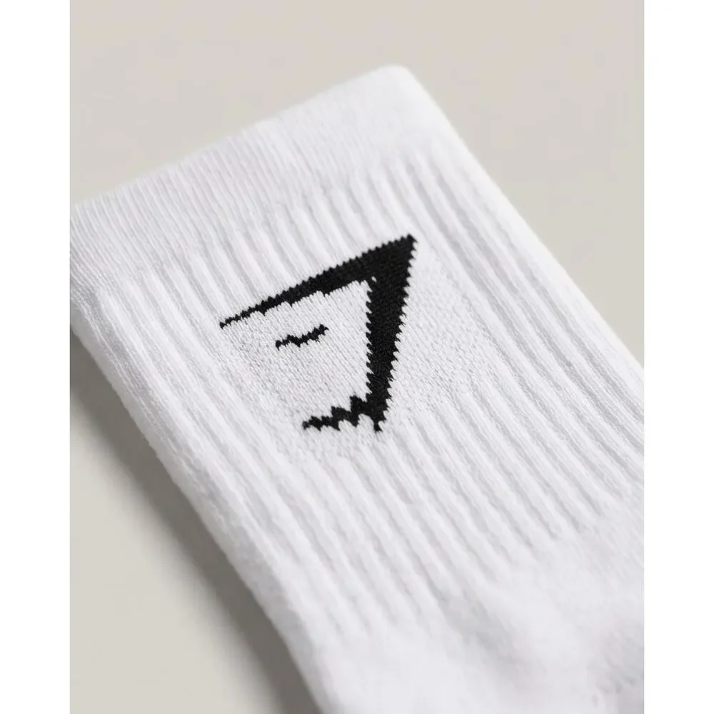 Unisex Adult's Gymshark Terry Knit Crew Socks 5 Pack White Size M NWT